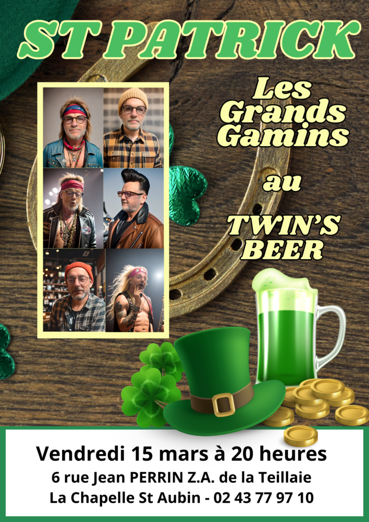 CONCERT DE LA SAINT PATRICK AU TWIN'S BEER AVEC LES GRANDS GAMINS